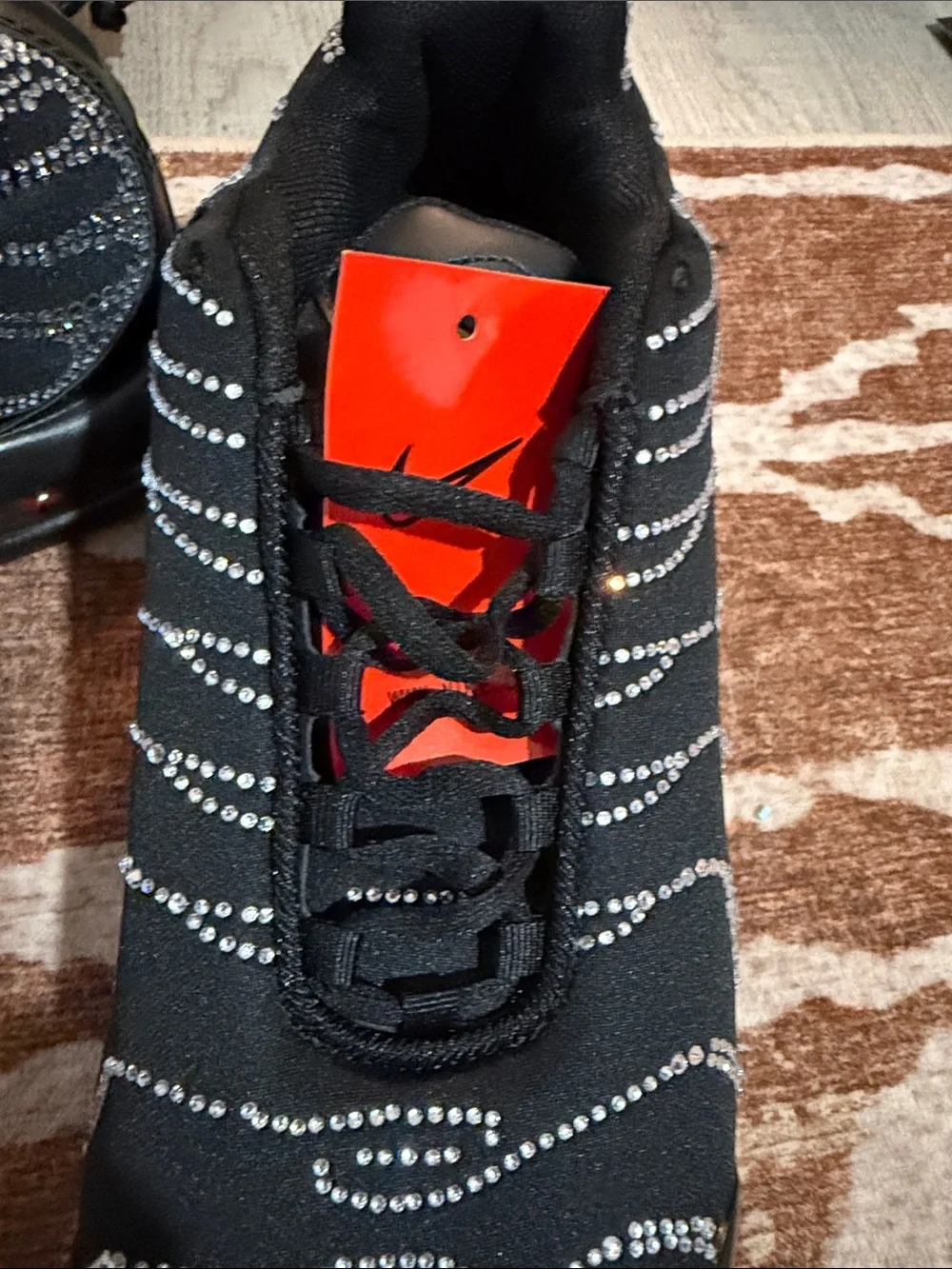 Nike Black Sneakers with Reflective Dot Wave Accents